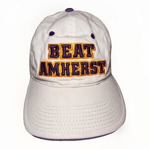 Beat Amherst White Adjustable Dad Hat Purple Gold Embroidered One Size